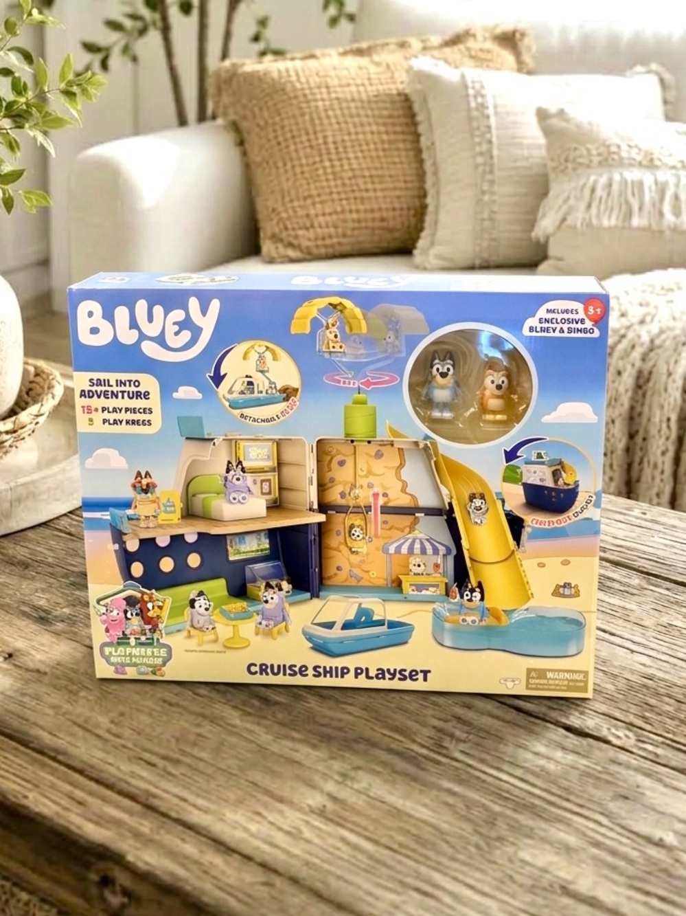 🆕 Bluey Cruise Ship Boat Playset NIB 15+ Pieces Exclusive Figures Bingo Beach